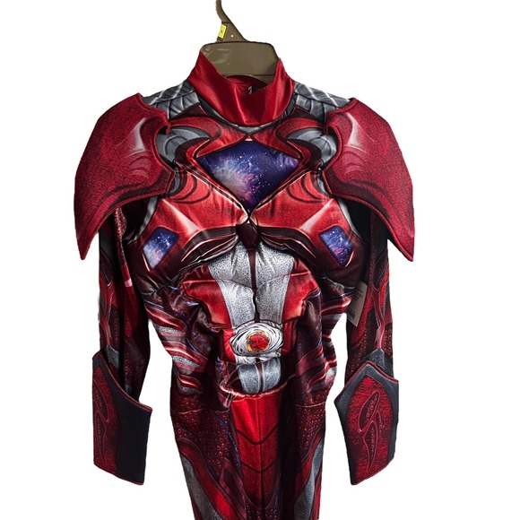 Power Ranger Red and Silver Kids Costume - Picture 3 of 10